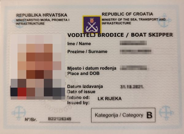 Voditelj Brodice B Bootsführer der Kategorie B (Voditelj brodice B)